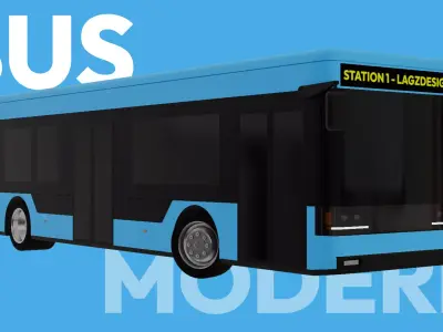 City Bus Low-poly 3D model