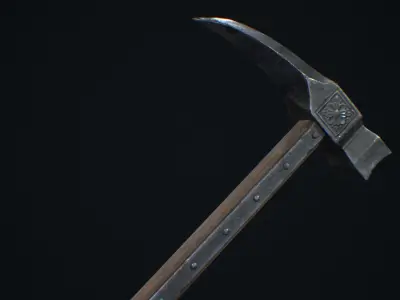 Medieval Weapon War Hammer -PBR- Game Ready Low-poly 3D model