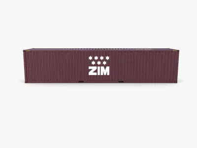 40ft Shipping Container ZIM 3D model