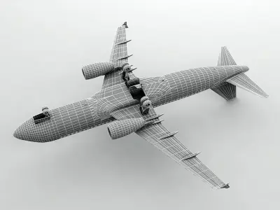 Airbus A320 Airliner - Jet Blue 3D model
