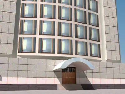 Building Lowpoly tall Low-poly 3D model