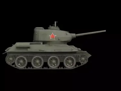 T34 Soviet tank Low-poly 3D model