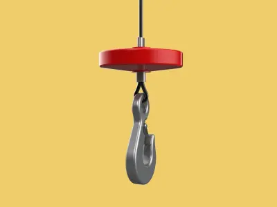 LIFTING CRANE EYE HOOK ELECTRIC HOIST WIRE ROPE SLING CABLE TON 3D model
