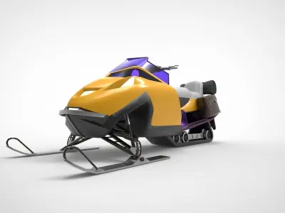 Snow Motorcycle Low-poly 3D model