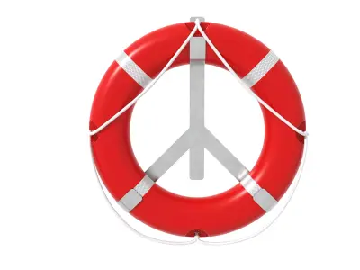 Life Buoy Ring and Rack 3D model