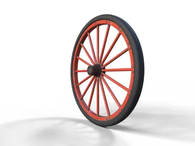 Old Wheel Low-poly 3D model purchase