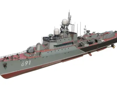 Russian Navy Project 11661K Gepard class Frigate Project 11660 Low-poly 3D model