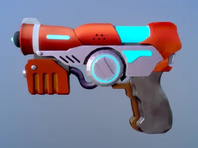 Red Reaction Pistol 3D model