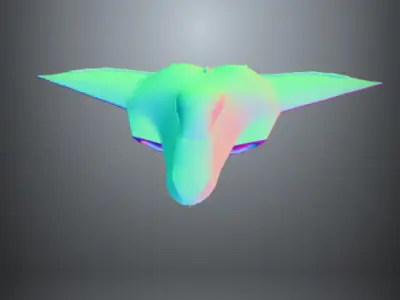 Futuristic stealth military aircraft 3D model