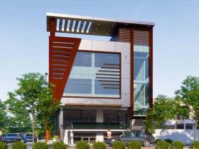 commercial complex 3D model