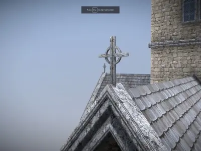 Medieval English Church Low-poly 3D model