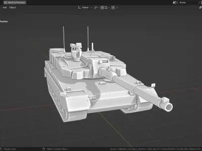 K2 Black Panther TANK BASE MESH Low-poly 3D model