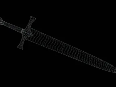 Frozen nordic sword Free low-poly 3D model