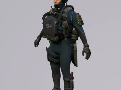 Agent from the game CSGO Captain Frank diver 3D model