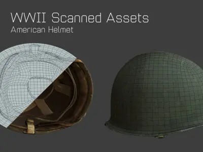 US Helmet - WW2 Scanned Asset Pack Low-poly 3D model