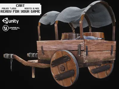 CART lowpoly Low-poly 3D model