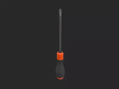 Flathead Screwdriver 3D Model Low-poly 3D model
