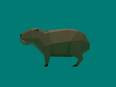 Low poly Capybara 3D model