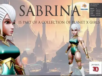 Sabrina Planet X Ambassador Rigged Stylized Sci-Fi Fantasy 3D model