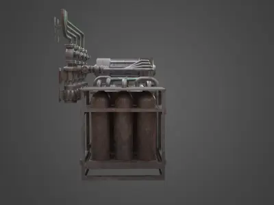 Factory Element - Gas Exchange Low-poly 3D model
