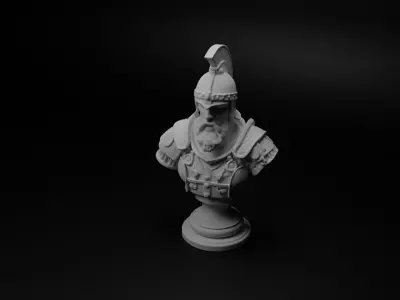 Crusader Warrior Bust Chess 3D print model