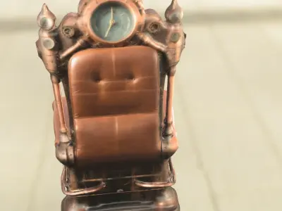 Steampunk Throne Mechanical Gear Royal Chair 3D model