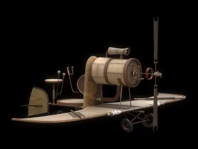 bicycle helicopter Low-poly 3D model