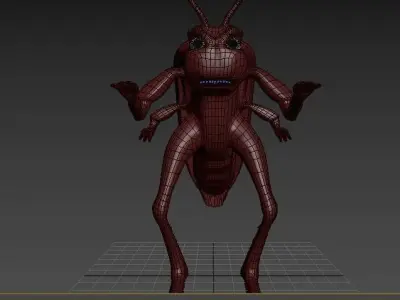 Insect cartoon Character Low-poly 3D model