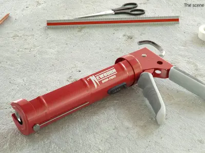 Newborn 930 GTD Drip Free Caulk Gun Red 3D model