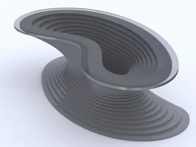 Parametric Modern Design Glass Tables 02 3D model