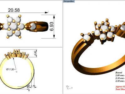80 LADIES RING LIGHT WET 3D print model