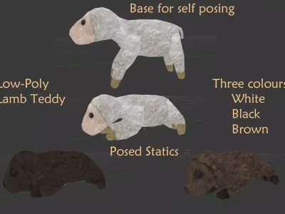 Lamb Teddy Low-poly 3D model