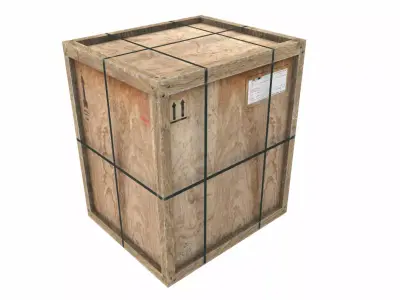 Old Wooden Cargo Crate 9 PBR Low-poly 3D model