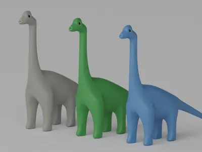Cartoon Brachiosaurus Dinosaur 3D model purchase