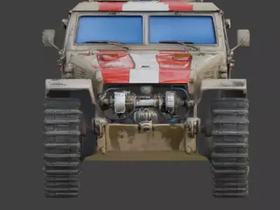 Realistic Hard Sci-Fi Half-Track Scout Low-poly 3D model