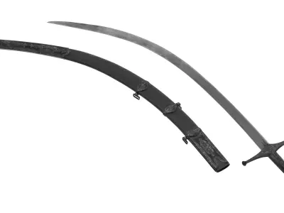 Shamshir two swords Low-poly 3D model