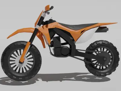 Low poly Dirtbike Orange 3D model