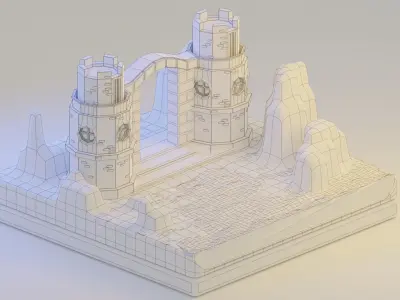A castle Low-poly 3D model