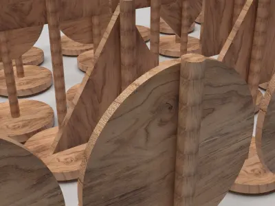 Wooden Toy Road Signs Set 3D model