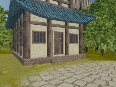 Mountain Village Scene 3D model
