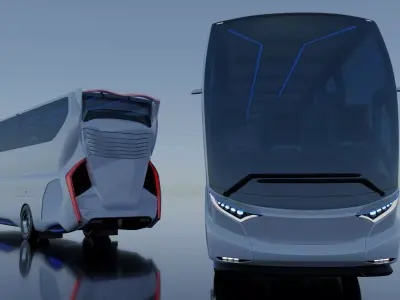Khalif Panoramic electric bus 2022 3D model