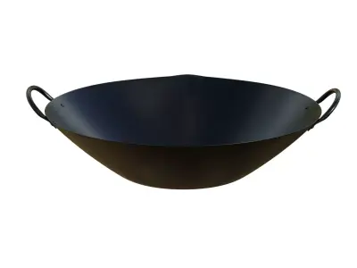 Carbon Wok Low-poly 3D model