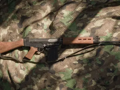 FN FAL gun Low-poly 3D model