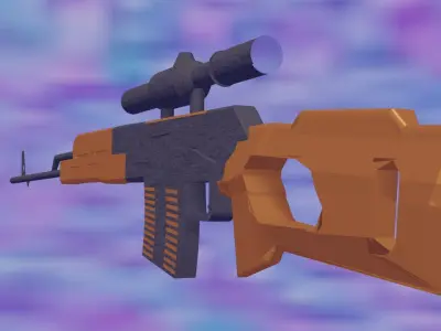 sniper rifle 3D model 8