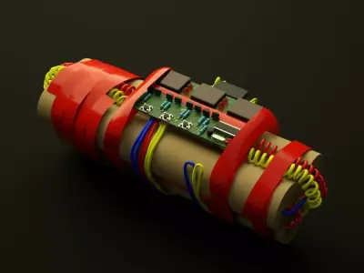 Dynamite bomb with wires 3D model