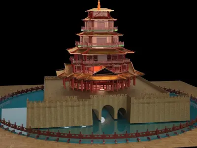 Chinese ancient house  3D model 3