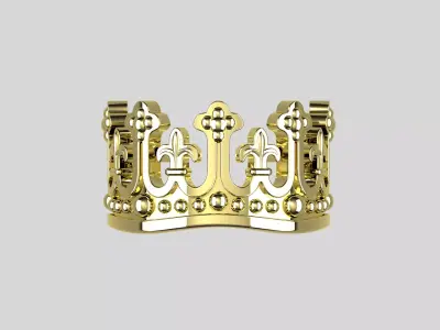 Crown Ring 3D print model 7
