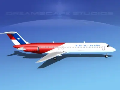 Douglas DC-9-40 Texair 3D model