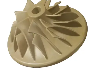 Wooden Centrifugal Pump Impeller Toy 3D model
