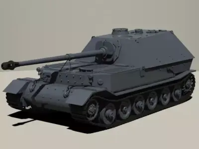 WWII Heavy Tank Elephant Free 3D model